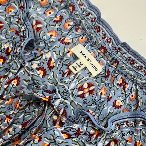 Max Studio Sleeveless Blue and Red Mini Sundress - Picture 5 of 8